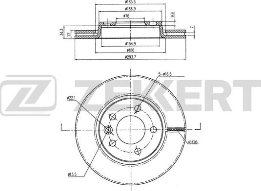 Zekkert BS-5356B - Brake Disc car-mod.net