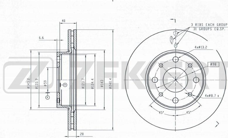 Zekkert BS-6629 - Brake Disc car-mod.net