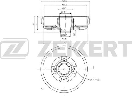 Zekkert BS-6322 - Brake Drum car-mod.net