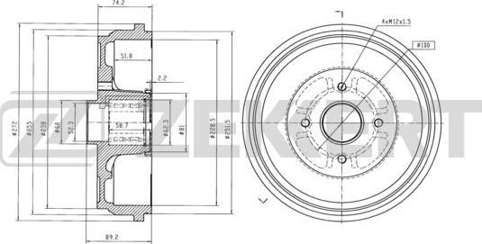 Zekkert BS-6265 - Brake Drum car-mod.net