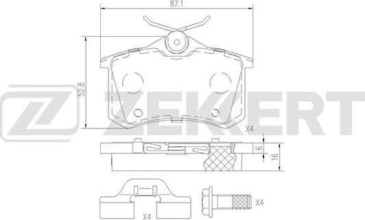 Zekkert BS-1690 - Brake Pad Set, disc brake car-mod.net