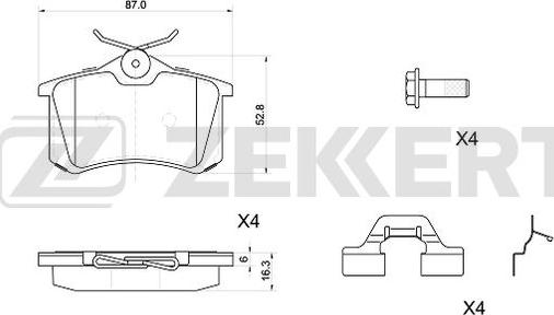 Zekkert BS-1040 - Brake Pad Set, disc brake car-mod.net