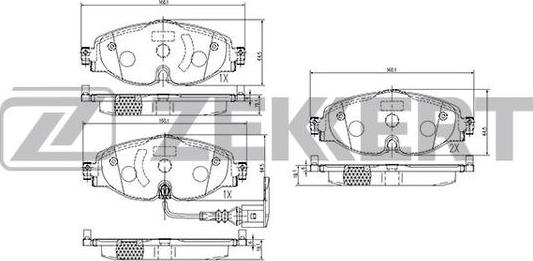 Zekkert BS-1047 - Brake Pad Set, disc brake car-mod.net
