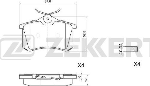 Zekkert BS-1039 - Brake Pad Set, disc brake car-mod.net