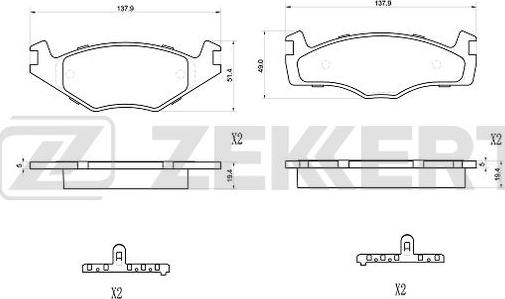 Zekkert BS-1023 - Brake Pad Set, disc brake car-mod.net