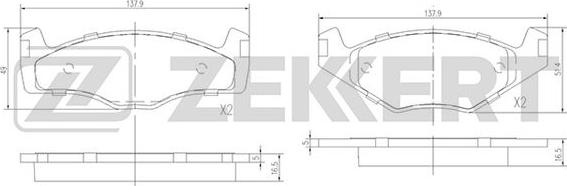 Zekkert BS-1154 - Brake Pad Set, disc brake car-mod.net
