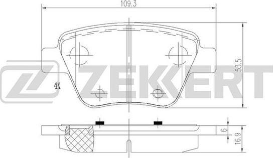 Zekkert BS-1185 - Brake Pad Set, disc brake car-mod.net