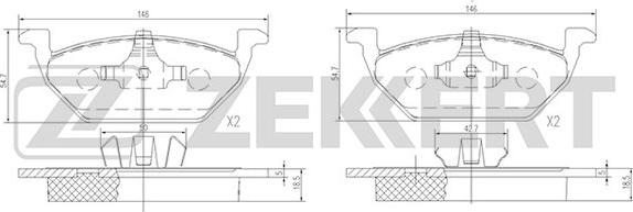 Zekkert BS-1136 - Brake Pad Set, disc brake car-mod.net