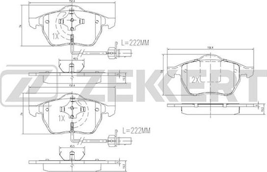 Zekkert BS-1131 - Brake Pad Set, disc brake car-mod.net