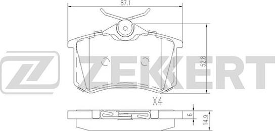 Zekkert BS-1127 - Brake Pad Set, disc brake car-mod.net