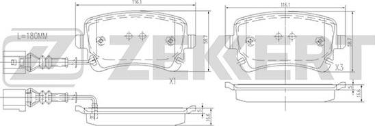 Zekkert BS-1179 - Brake Pad Set, disc brake car-mod.net