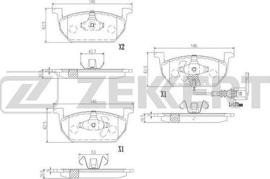Zekkert BS-2955 - Brake Pad Set, disc brake car-mod.net