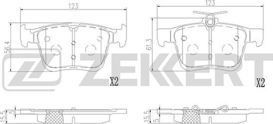 Zekkert BS-2952 - Brake Pad Set, disc brake car-mod.net