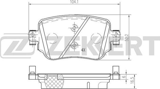 Zekkert BS-2446 - Brake Pad Set, disc brake car-mod.net