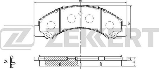 Zekkert BS-2454 - Brake Pad Set, disc brake car-mod.net