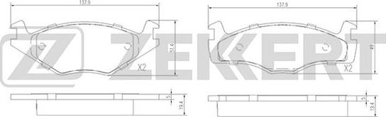 Zekkert BS-2418 - Brake Pad Set, disc brake car-mod.net