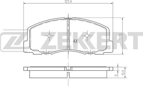Zekkert BS-2534 - Brake Pad Set, disc brake car-mod.net