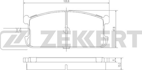Zekkert BS-2533 - Brake Pad Set, disc brake car-mod.net