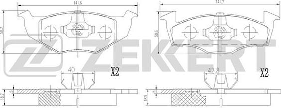 Zekkert BS-2894 - Brake Pad Set, disc brake car-mod.net