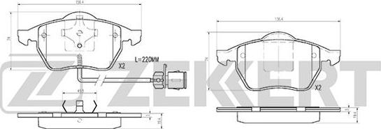 Zekkert BS-2831 - Brake Pad Set, disc brake car-mod.net