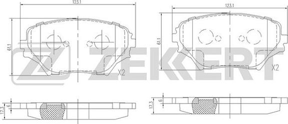 Zekkert BS-2701 - Brake Pad Set, disc brake car-mod.net
