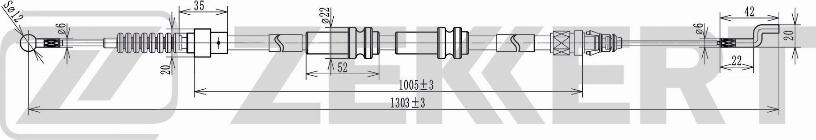 Zekkert BZ-1083 - Cable, parking brake car-mod.net