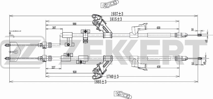 Zekkert BZ-1262 - Cable, parking brake car-mod.net
