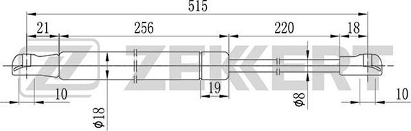 Zekkert GF-1032 - Gas Spring, boot, cargo area car-mod.net
