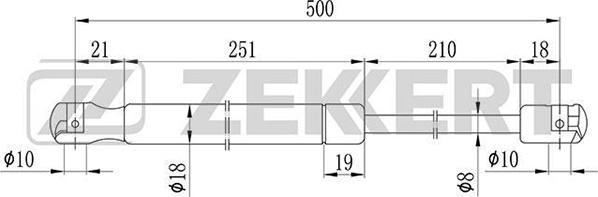 Zekkert GF-1021 - Gas Spring, boot, cargo area car-mod.net