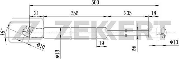Zekkert GF-1074 - Gas Spring, boot, cargo area car-mod.net