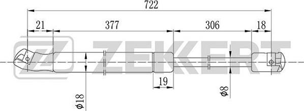 Zekkert GF-1120 - Gas Spring, bonnet car-mod.net
