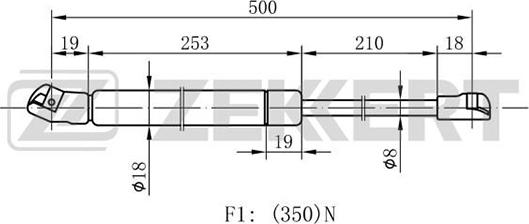 Zekkert GF-1178 - Gas Spring, bonnet car-mod.net