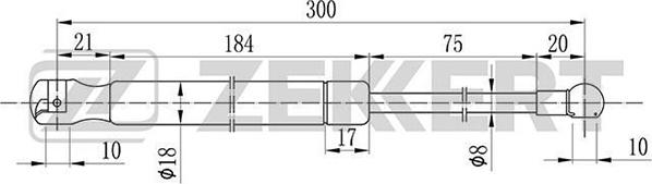 Zekkert GF-1833 - Gas Spring, boot, cargo area car-mod.net
