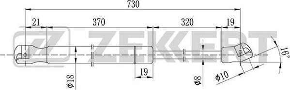 Zekkert GF-1832 - Gas Spring, bonnet car-mod.net