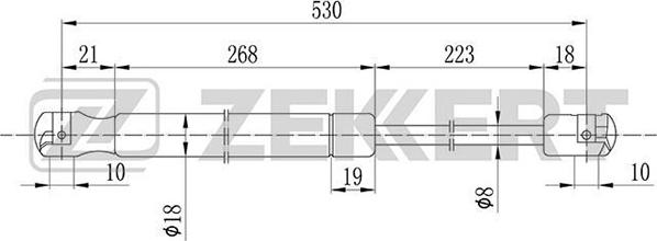 Zekkert GF-1342 - Gas Spring, bonnet car-mod.net