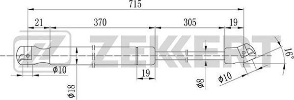 Zekkert GF-1730 - Gas Spring, bonnet car-mod.net