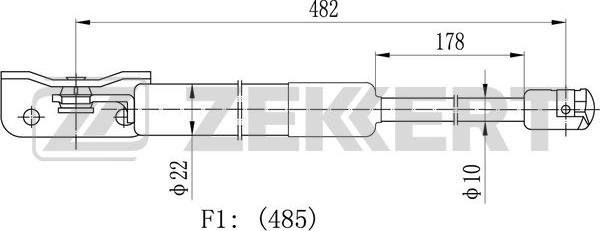 Zekkert GF-2485 - Gas Spring, boot, cargo area car-mod.net