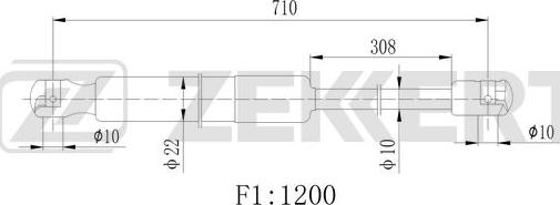 Zekkert GF-2526 - Gas Spring, boot, cargo area car-mod.net