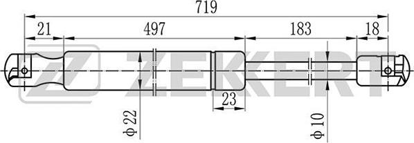 Zekkert GF-2001 - Gas Spring, boot, cargo area car-mod.net