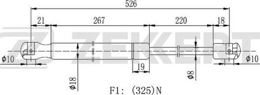 Zekkert GF-2291 - Gas Spring, boot, cargo area car-mod.net