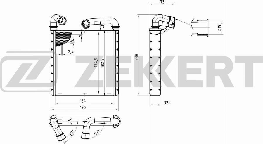 Zekkert MK-5153 - Heat Exchanger, interior heating car-mod.net