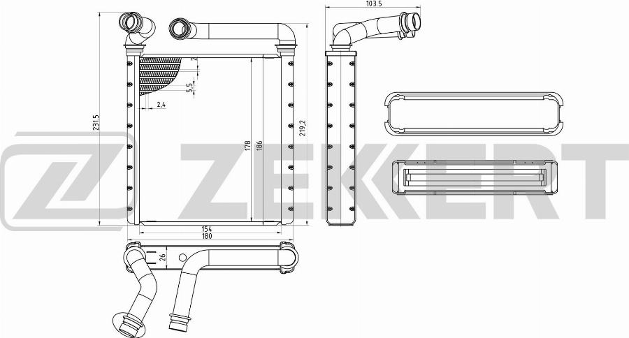 Zekkert MK-5152 - Heat Exchanger, interior heating car-mod.net