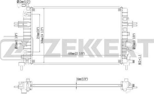 Zekkert MK-1540 - Radiator, engine cooling car-mod.net