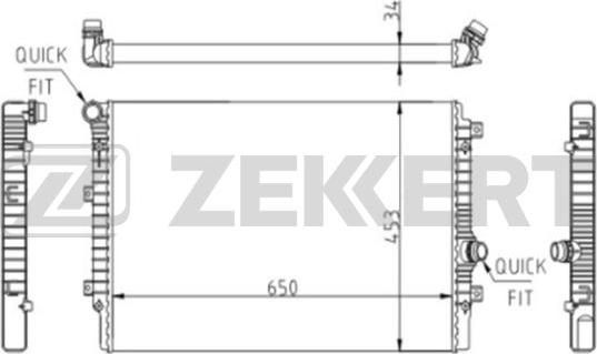 Zekkert MK-1607 - Radiator, engine cooling car-mod.net