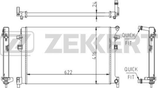 Zekkert MK-1617 - Radiator, engine cooling car-mod.net