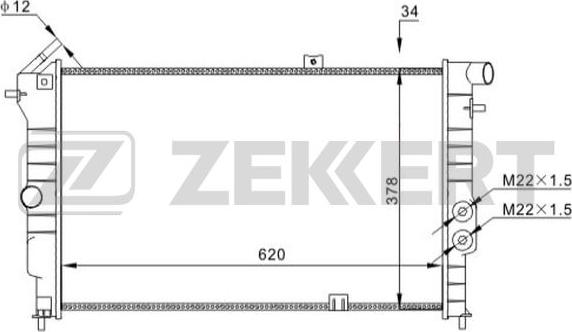 Zekkert MK-1620 - Radiator, engine cooling car-mod.net