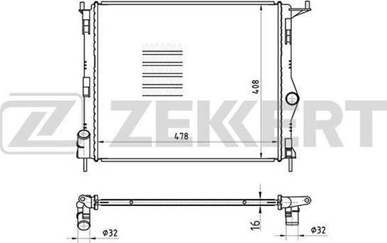 Zekkert MK-1050 - Radiator, engine cooling car-mod.net
