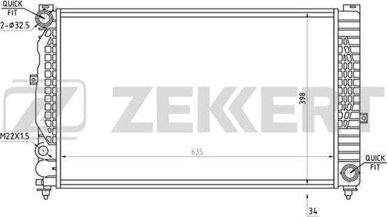 Zekkert MK-1066 - Radiator, engine cooling car-mod.net