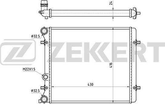 Zekkert MK-1101 - Radiator, engine cooling car-mod.net