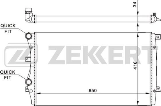 Zekkert MK-1246 - Radiator, engine cooling car-mod.net